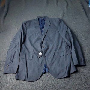 NEW $598 Saks Fifth Avenue Wool Blazer Suit Mens 46L Gray